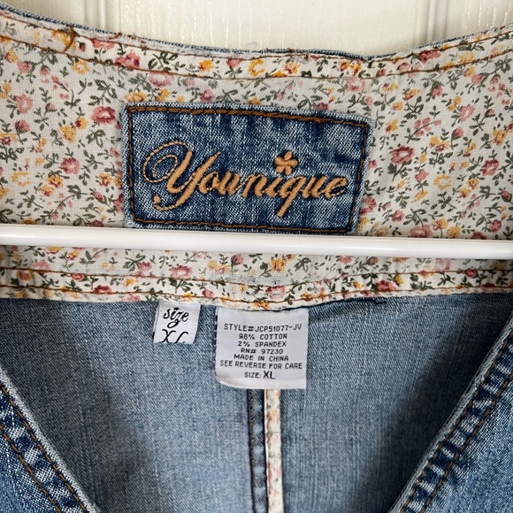 Vintage Y2K Blue Denim Button-Up Vest Cotton Blend - Picture 2 of 10